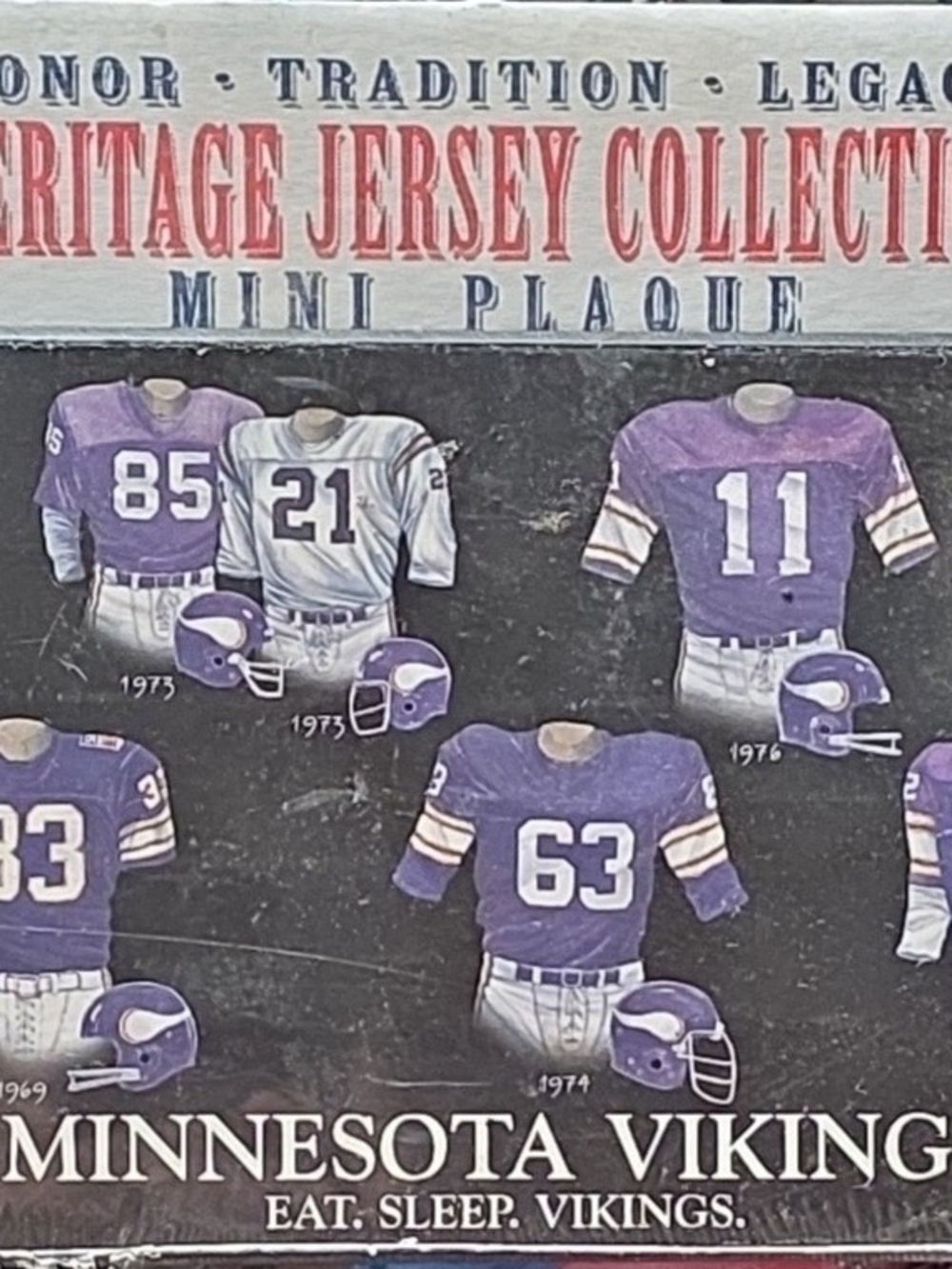 Minnesota Vikings Heritage Jersey Collection Kids Jacket Poster - Purple